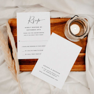 Adult Only Two Guest Wedding RSVP Card