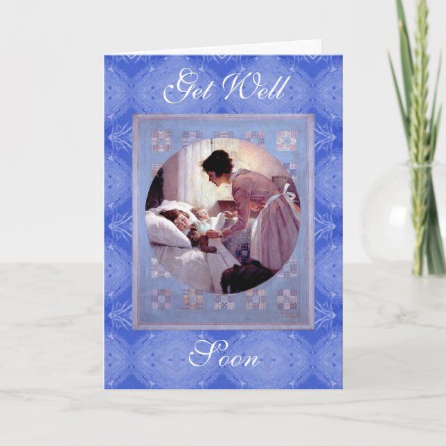 Adult or Child Vintage Get Well Card (Front)