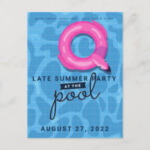 Adult Pool Party Late Summer Celebration Invitatio Postcard