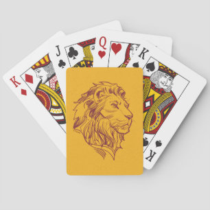 Adult Simba Profile Sketch Playing Cards