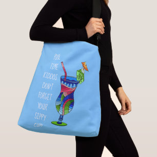 Adult Sippy Cup (blue), Cute Beach Crossbody Bag