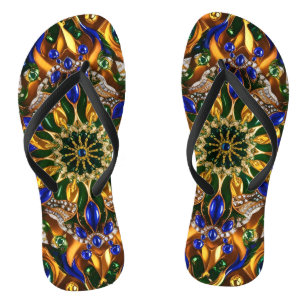 Adult Slim Straps with Brazil Colours Flip Flops