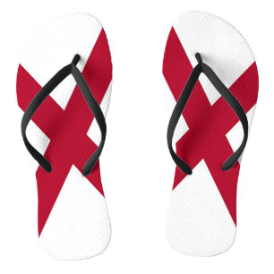 Adult Slim Straps with Flag of Alabama, USA Flip Flops