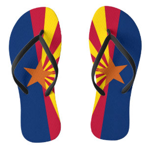 Adult Slim Straps with Flag of Arizona, USA Flip Flops