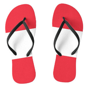 Adult Slim Straps with Flag of Austria Flip Flops