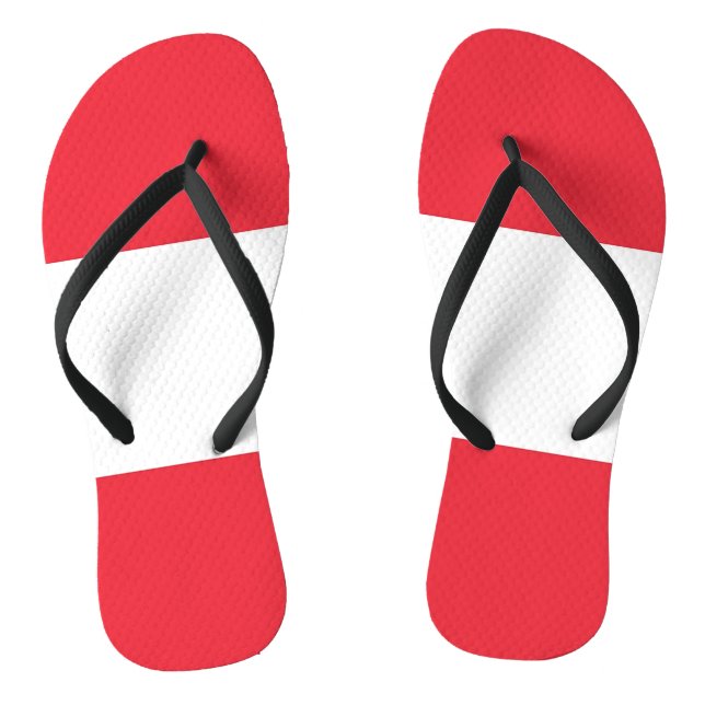Adult Slim Straps with Flag of Austria Flip Flops (Footbed)