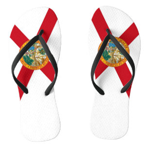 Adult Slim Straps with Flag of Florida, USA Flip Flops
