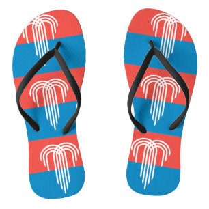 Adult Slim Straps with Flag of Kansas City Flip Flops