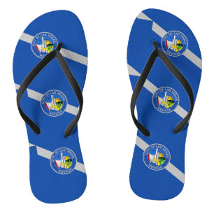 Adult Slim Straps with Flag of Las Vegas, USA Flip Flops