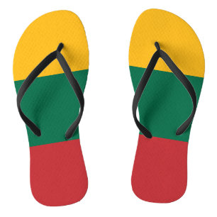 Adult Slim Straps with Flag of Lithuania Flip Flops