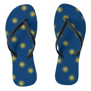 Adult Slim Straps with Flag of Macedonia, Greece Flip Flops