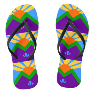 Adult Slim Straps with Flag of Manitou Springs Flip Flops