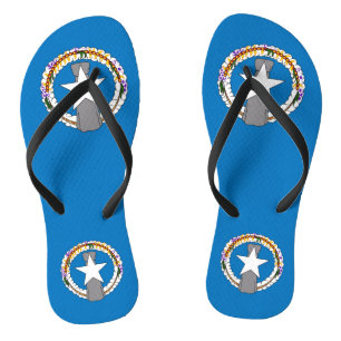 Adult Slim Straps with Flag of Northern Mariana Flip Flops
