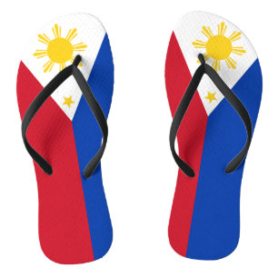 Adult Slim Straps with Flag of Philippines Flip Flops