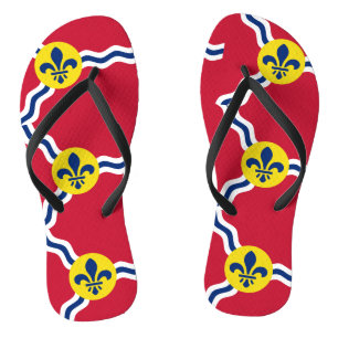 Adult Slim Straps with Flag of St. Louis Flip Flops