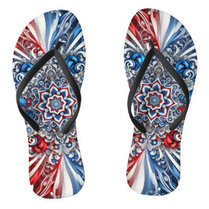 Adult Slim Straps with French Colours Flip Flops