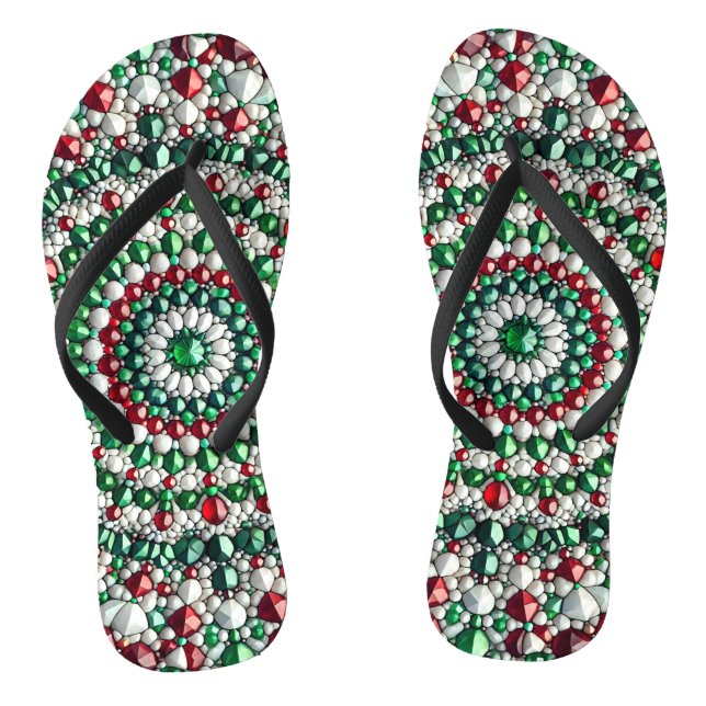 Adult Slim Straps with Italian Colours Flip Flops (Footbed)