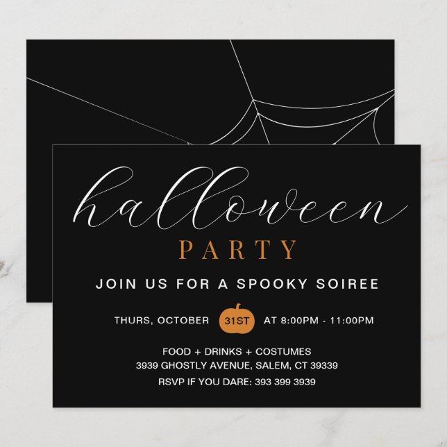 Adult Spooky Halloween Party Invitation (Front/Back)
