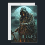 Adult Spooky Scary Grim Reaper Halloween Party Invitation<br><div class="desc">Invite guests to a wickedly fun Halloween with our sinister witch-themed invitation! Featuring a chilling design of an evil witch against a haunting backdrop, this invitation sets the perfect tone for your spooky celebration. Customize the details to personalize your event and ensure an unforgettable gathering. Ideal for Halloween parties, haunted...</div>