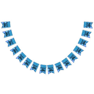Adult Surprise Birthday Bunting Flag Blue