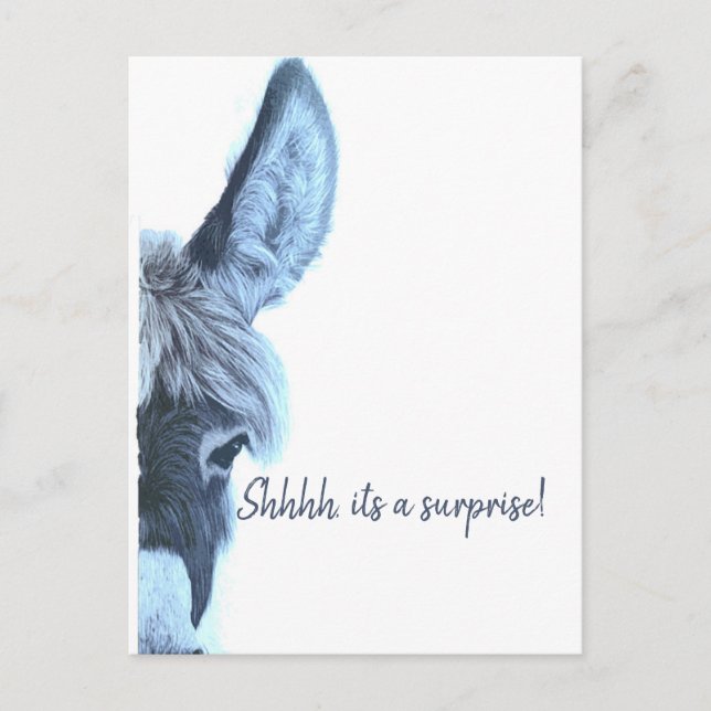 Adult Surprise Birthday Fun Blue Modern Invitation Postcard (Front)