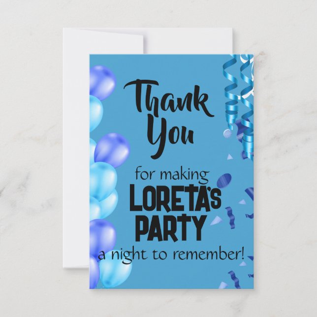 Adult Surprise Birthday Thank You Card (Front)