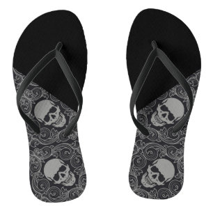 Adult, Thin Strap Flip Flops/Skulls Flip Flops