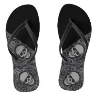 Adult, Thin Strap Flip Flops/Skulls