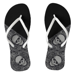 Adult, Thin Strap Flip Flops/Skulls Flops