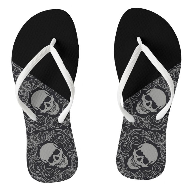 Adult, Thin Strap Flip Flops/Skulls Flops (Footbed)