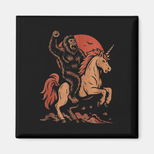 Adult Unicorn Shirt For Men Unicorn Sasquatch Bigf Magnet