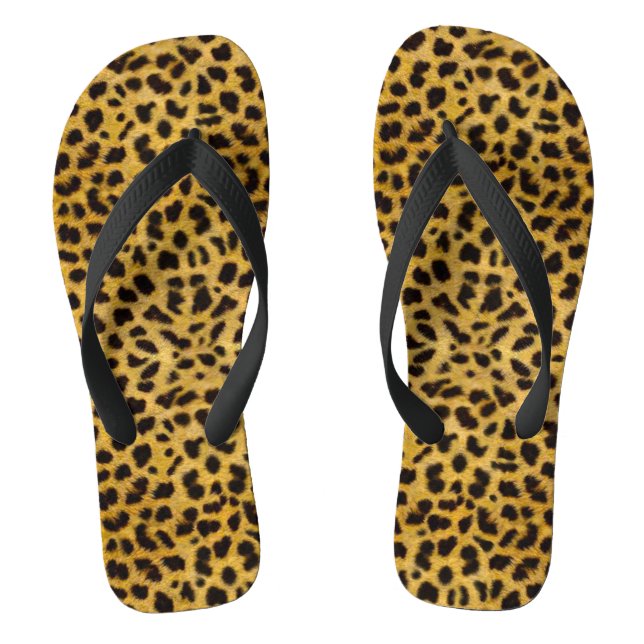 Adult, Wide Strap Flip Flops/Leopard Print Flops (Footbed)
