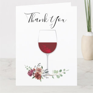 adult , wine party thank you card