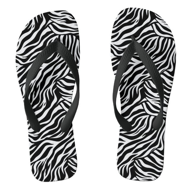 Adult Zebra Print Flip Flops (Footbed)