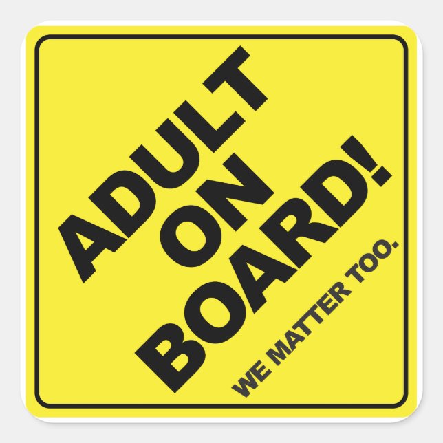 Adulte à bord ! Sticker sans enfant (Devant)