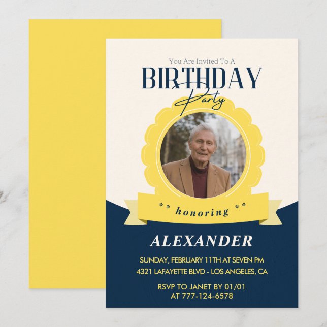 Adulte anniversaire 85e invitation Moderne (Devant / Derrière)