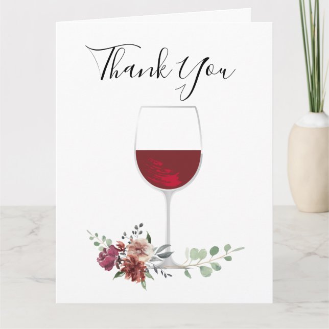 adulte, carte de remerciements de la fête du vin (Devant)