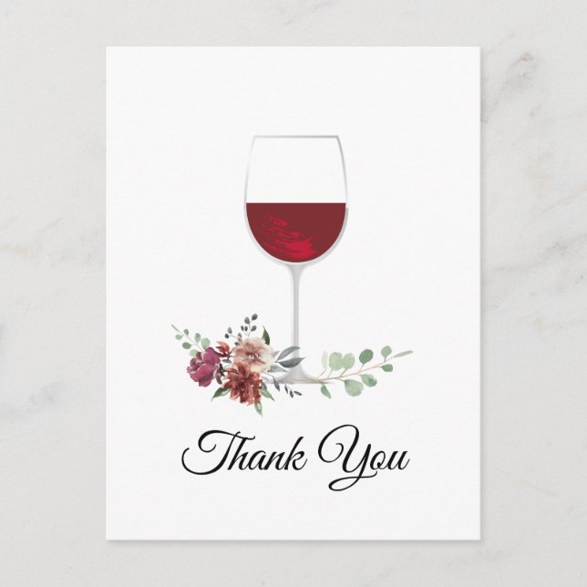 adulte, vin carte de remerciements (Devant)