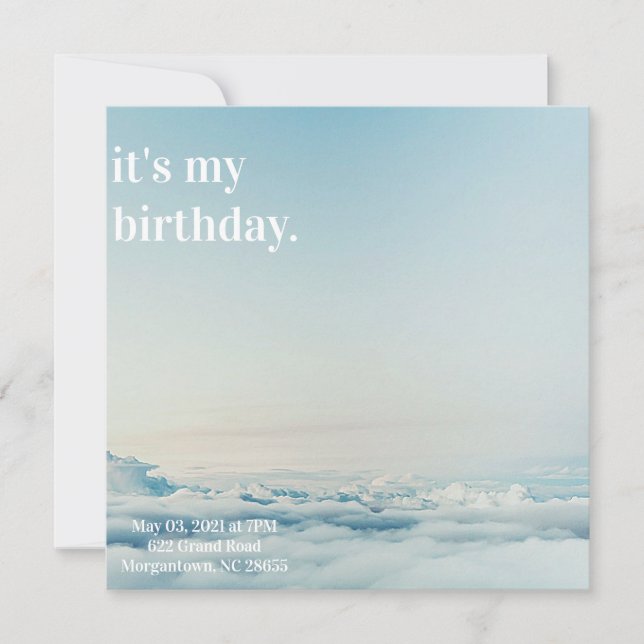 Adultes minimalistes Élégante invitation d'anniver (Devant)