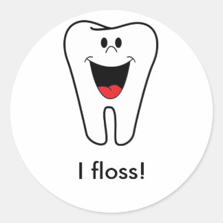 Adulting: I floss Classic Round Sticker