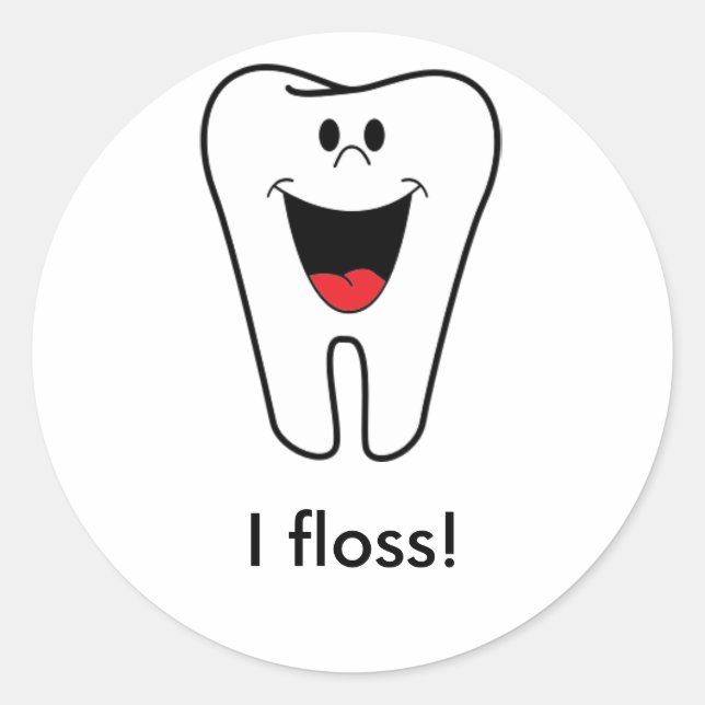 Adulting: I floss Classic Round Sticker (Front)