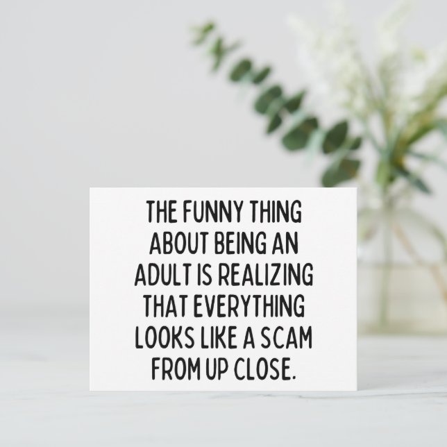 Adulting? I wouldn't recommend Postcard (Standing Front)