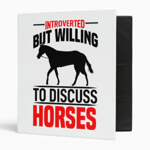 Adulting Introvert Western Equestrian Black Horse  Binder