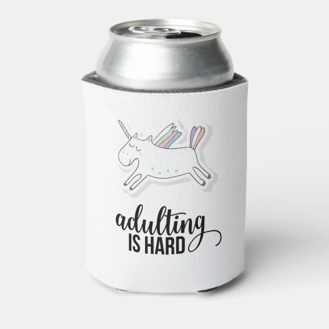 Adulting is Hard Funny Can Cooler (Can Back)