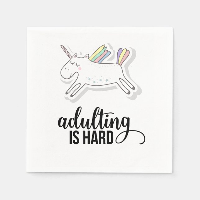 Adulting is Hard Funny Napkin (Front)