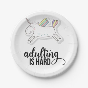 Adulting is Hard Funny Paper Plate