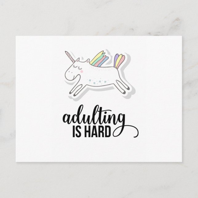 Adulting is Hard Funny Postcard (Front)