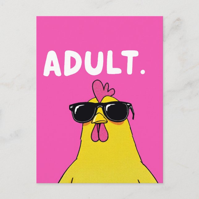 Adulting Level: Chicken Boss Postcard (Front)