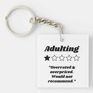 Adulting One Star Review Keychain
