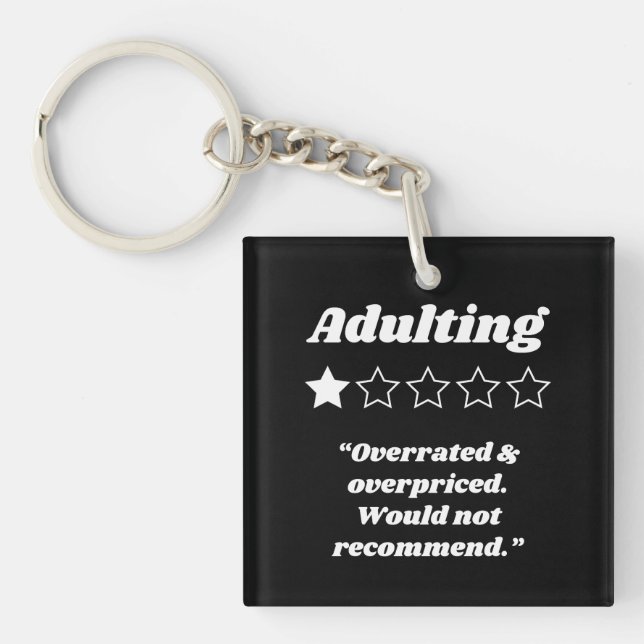 Adulting One Star Review Keychain (Front)